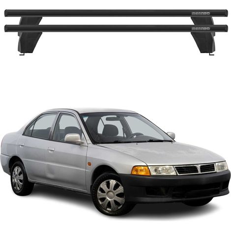 OMAC Dachträger Querträger Alu für Mitsubishi Lancer 1995-2000 – Abschließbar – T-Nut – City-Crash-getestet – Max. 75 kg Schwarz (1/5)