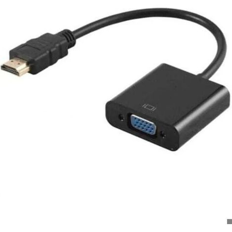 Adaptateur HDMI vers VGA avec audio 3,5 mm et micro USB, convertisseur actif 1080p plaqué or (1/5)