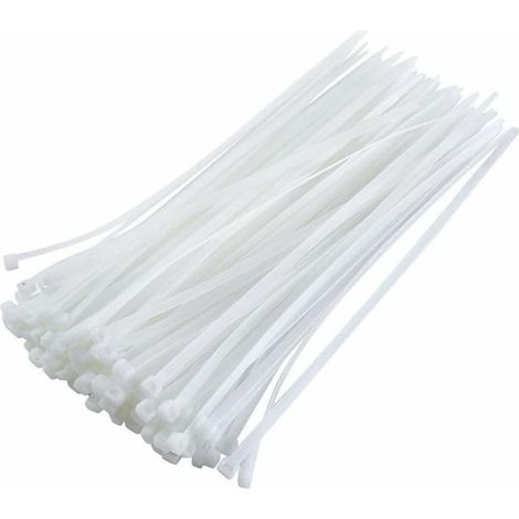 100 fascette stringicavo universali bianche 40 cm x 7,6 mm - Morsetti per cavi e fascette in plastica - Soluzioni efficienti e robuste per la gestione dei cavi - Fascette stringicavo bianche di alta q