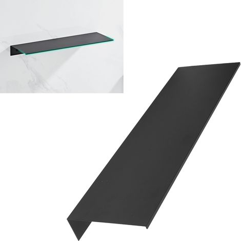 Weißes Aluminium-Badezimmerregal, kein Bohren erforderlich, minimalistischer skandinavischer Stil, schwarze Wandhalterung, 40 cm (1/5)