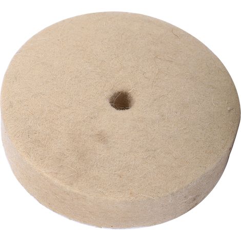 Disque de polissage rond en feutre doux de laine, 100 x 25 mm (4 pouces), beige, 1 pièce.