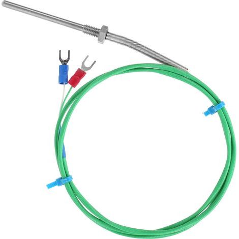 Sonde thermocouple K blindée paire torsadée capteur température 0‑200℃ M6x50mm 3m vert (1/5)