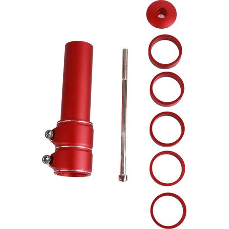 Prolongateur de Potence en Alliage d'Aluminium pour VTT, Rehausse de Guidon (Rouge) (1/5)