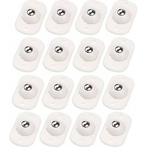 16 Mini-Lenkrollen zum Selbstkleben, 360° drehbar, kleine Rollen, Kugellagerrollen, für Mülleimer, Aufbewahrungsboxen und kleine Möbel (1/4)
