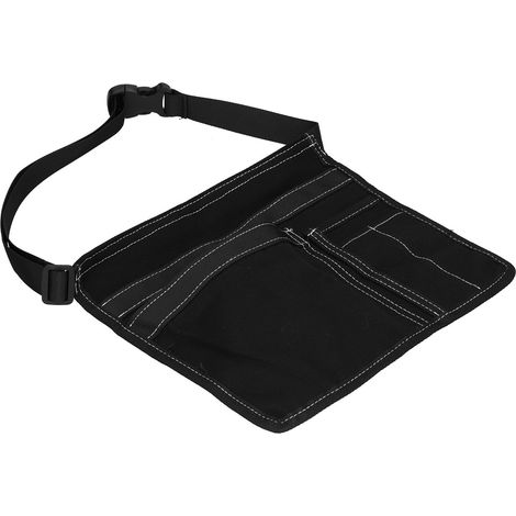 Sac banane à outils léger multipoches en tissu Oxford, idéal pour le jardinage, l'escalade et les activités de plein air (noir) (1/5)