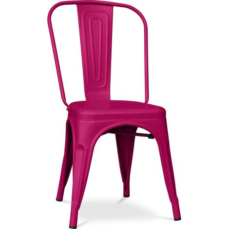 Esszimmerstuhl - Industriedesign - Stahl - Matt - New Edition -Stylix Fuchsia