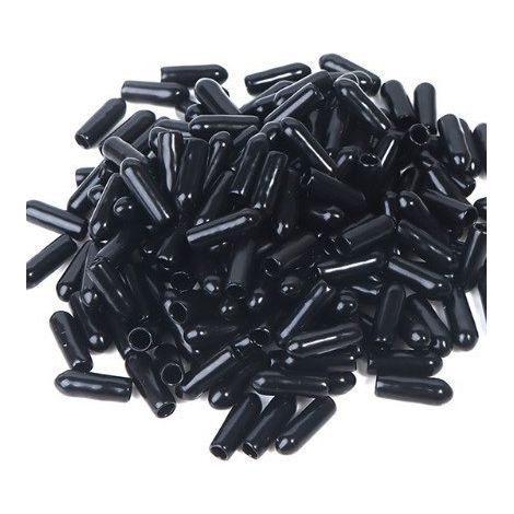 Sollbry 100 tapones de goma para extremos, protectores de rosca de tornillo negros (3,5 mm) (1/3)