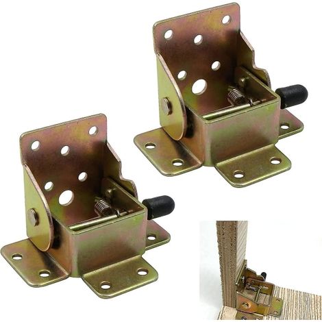Support mural pliable avec verrouillage pour table, paire de pieds rabattables autobloquants, fixation escamotable pour plateau, support de table à charnière verrouillable, 2 pièces. (1/5)