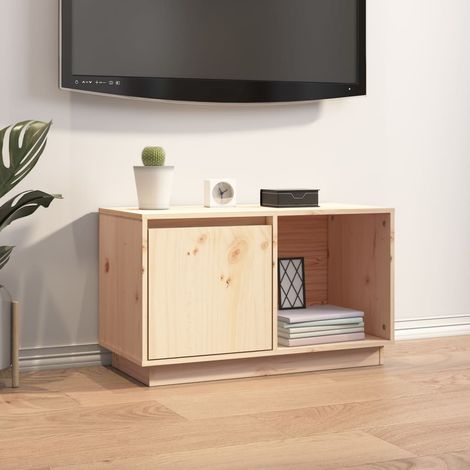 vidaXL Mobile Porta TV 74x35x44 cm in Legno Massello di Pino (1/5)