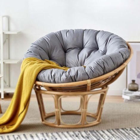 Coussin de chaise suspendue - Coussin de siège rond et épais de style nid douillet, oreiller soupportant doux pour chaise hamac Papasa, usage intérieur/extérieur, balcon(80x80cm) (1/5)