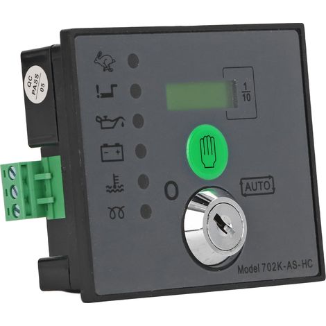 Generator-Steuermodul mit LCD-Bildschirm, LED-Anzeige, automatischem Start, 8-35VDC-Spannung, Steuerung für Generatoraggregate. (1/5)