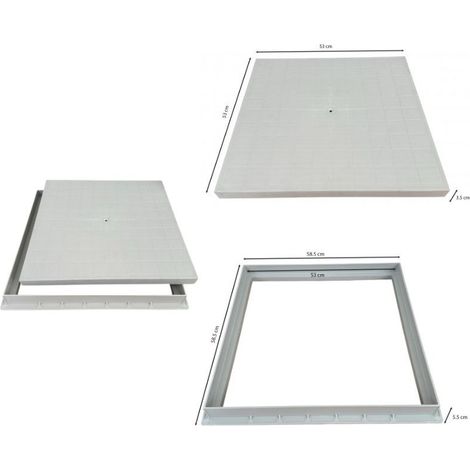 Telaio con chiusino super in pp - con foro (con bullone) : Dimensione - cm 55x55