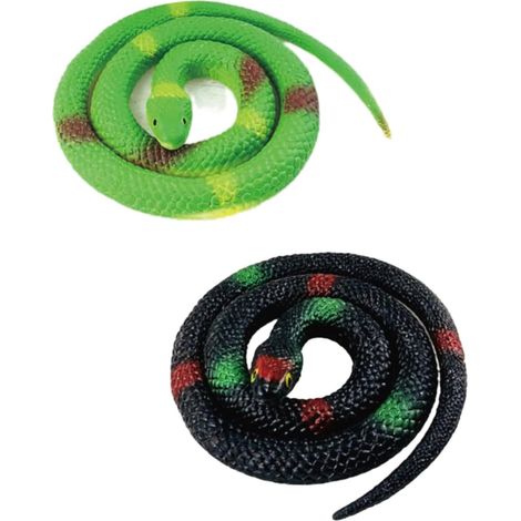 2 pièces, faux serpent en caoutchouc, faux serpent en plastique, faux serpent coloré, accessoires de jardin, cadeau de farce et attrape (1/5)