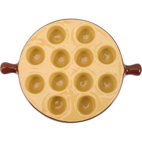 1 Assiette À Escargots En Céramique, 12 Trous, Poignées Antidérapantes, Pour Four Et, Cuisine Domestique Et Restaurant (1/5)