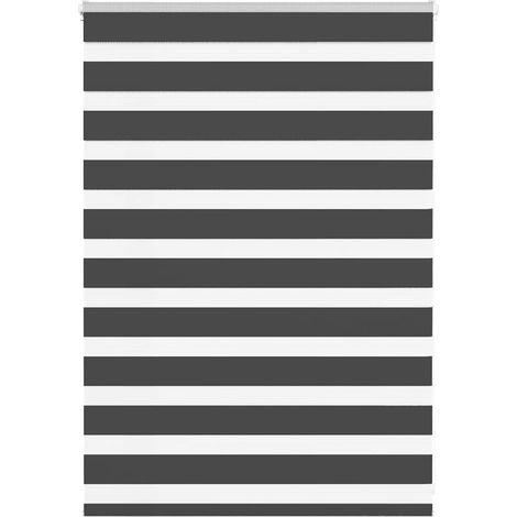 Doppelrollo Schwarz 95x100 cm Stoffbreite 90,9 cm Polyester