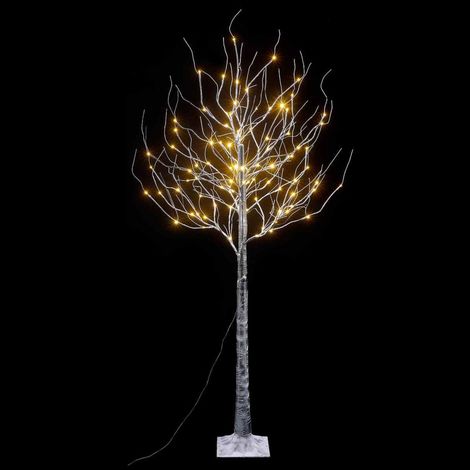 Albero Natalizio Luminoso con 96 Luci Led Bianco Caldo Interni ed Esterni Altezza 1,8 Metri 36 Rami Innevati (1/4)