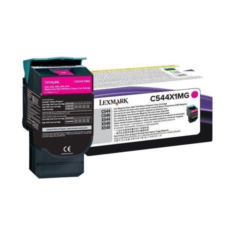 LEXMARK C54x, X54x Toner magenta Extra hohe Kapazität 4.000 Seiten 1er-Pack Rückgabe (C544X1MG) (1/3)