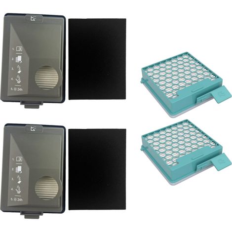 Trade-Shop 4in1 Filter-Set (2x Feinstaub-Filter + 2x HEPA-Filter) kompatibel mit Miele Boost CX1 Staubsauger ersetzt CX-FSF 11639250 11639240 SF-HY 60 (1/5)