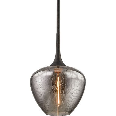 West End Suspension à 1 Lumière Vintage Bronze, Verre