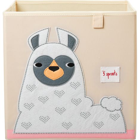 3 Sprouts - Storage Box - White Llama