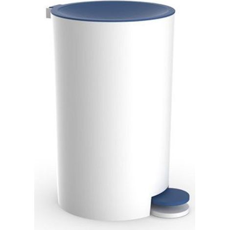 Cleafe - Cestino Pattumiera A Pedale Arredo Bagno Bianco Blu In Plastica Accessorio 69893 - (1/2)