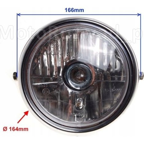 Faro delantero de motocicleta, ciclomotor, metal (1/3)