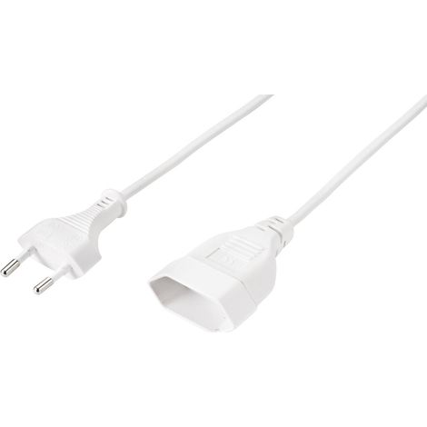 Sygonix SY-5044232 Strom Verlängerungskabel Weiß 0.20 m H03VVH2-F 2X 0,75 mm²