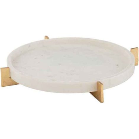 Plateau Déco "Marbre" 43cm Champagne (1/3)