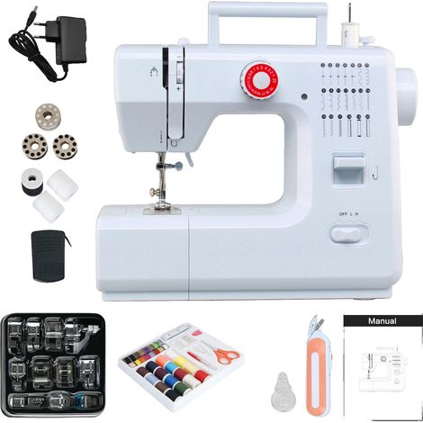 Machine à coudre, 20 points intégrés, formation de point de chaînette, métal et plastique durables, largeur maximale du point : 5 mm, longueur maximale du point : 4 mm (1/5)
