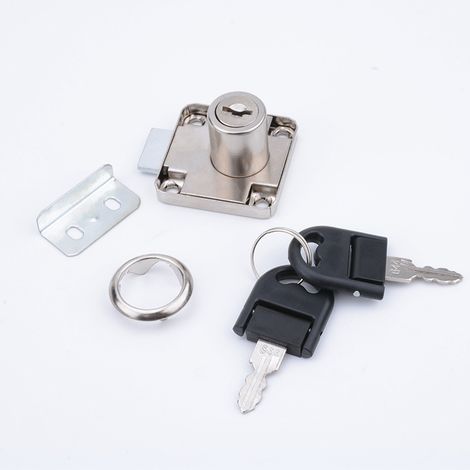 Serrure complète à came batteuse droite cylindre à paillettes rond avec 2 clés pliantes épaisseur max 20mm Boîte aux lettres Casier Secrétaire Bureau Meuble Verrou Sécurité Protection