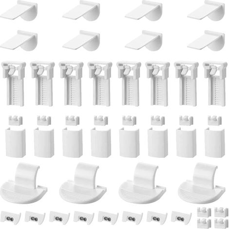 6 ensembles, chaque lot se compose de 8 pièces de rechange plissées, supports de serrage, pièces de rechange plissées, kit de supports de serrage, accessoires plissés, sans perçage, supports de