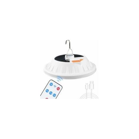 Lampe de camping solaire 120 LED avec télécommande, batterie rechargeable USB, lampe de camping à intensité variable, portable, étanche IPX7, adaptée pour les urgences, la randonnée, le jardin et le b (1/5)