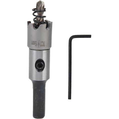 Jeu de scies cloches en carbure pour acier inoxydable et aluminium, queue triangulaire antidérapante, 15 mm, 6 dents