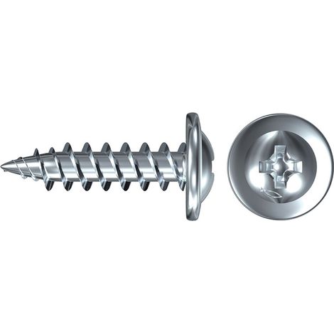 Fischer 1.000x Viti connettore per profili 4,2 x 13 mm testa bombata zincate blu filettatura completa impronta a croce PH - 040456 (1/2)