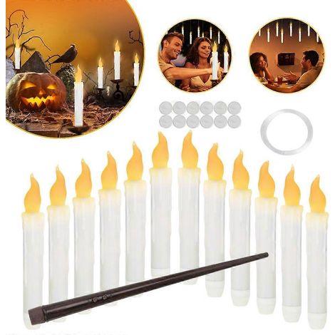 Lot de 12 bougies flottantes suspendues Harry Potter pour Halloween, bougies LED blanc chaud ( ) (1/5)