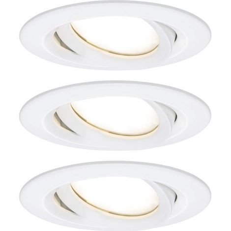 Paulmann Coin schwenkbar dimmbar 93682 Nova Plus Lampada LED, rotonda, orientabile, incl. 3 x 6 Watt, IP65, incasso, bianco opaco, faretto in alluminio, 2700 K, 3 pezzi (1/5)