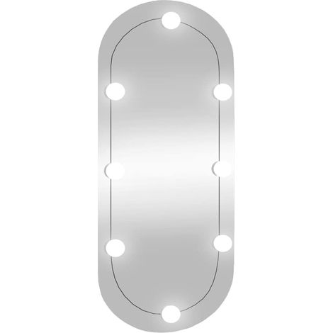 Maison Exclusive - Espejo de pared ovalado con luces LED vidrio 3