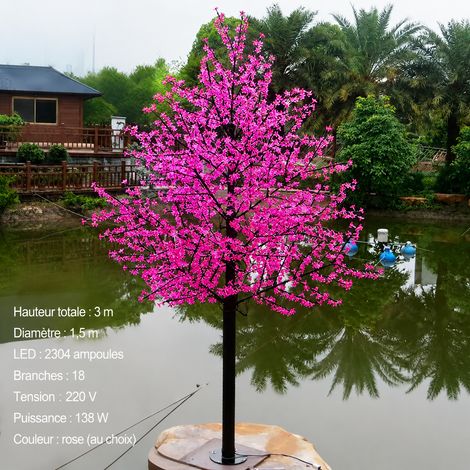 Arbre Lumineux LED Cerisier Artificiel 3 m 2304 LED Étanche IP65 3 m2304 4 kg – Livraison gratuite