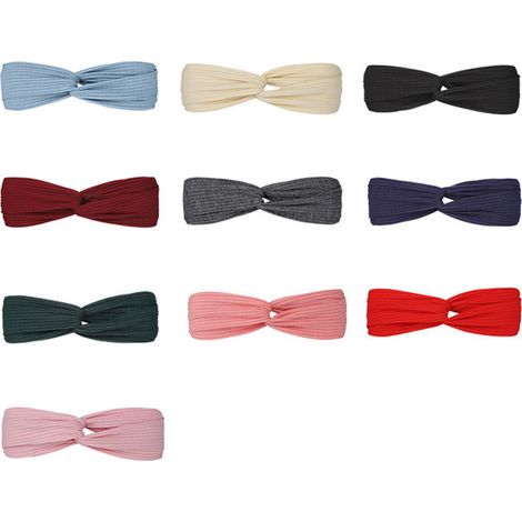 Bandana Cheveux - Bandeau Élastique Non Glissant - Pour Femme - 9 x 3 Pouces - 10 Couleurs - Pour Yoga Sport Plage Quotidien - Lot de 1 (1/5)