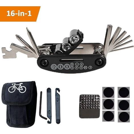 Outil multifonction pour vélo, outil 16 en 1, kit de réparation de vélo, outil de poche