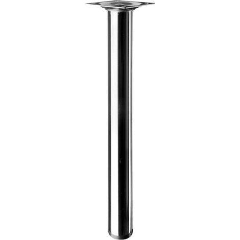 HETTICH Pied table basse cylindrique HETTICH fixe acier chromé gris