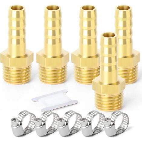 2 pièces raccords embout cannelé acier inox 304, 10 mm vers filetage mâle BSP 3/4\