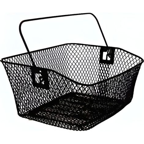 Panier Pour Velo Arriere - Grillage Metallique - Mailles Serrees - Fixation Simple Sur Porte-Bagages - 1 Unite