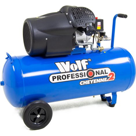 Wolf Professional Cheyenne 2 Air Compressor, Body Refinishing & Workshop Use, 100L (1/5)
