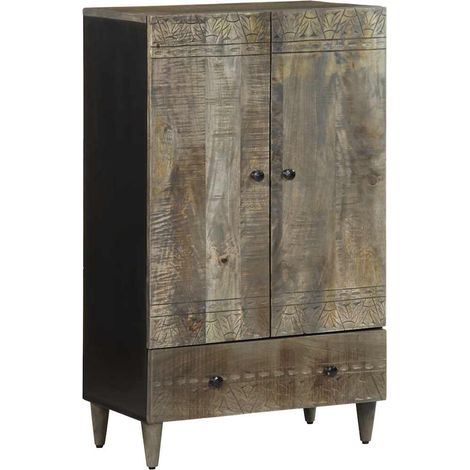 Highboard 60x33x100 cm Massivholz Mango