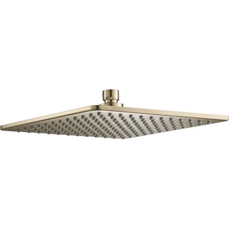 JTP Hix Square Fixed Shower Head 250mm x 250mm - Brushed Brass (1/2)