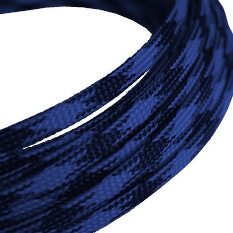 Trenza de poliéster de 4/8 mm, negra/azul, 1 MB