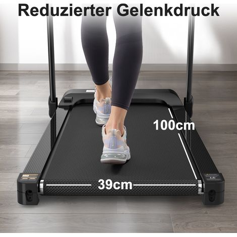 Cinta de correr plegable 121x63x116 cm, modos preestablecidos, amortiguación triple, acero negro