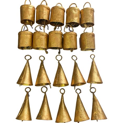clochettes indiennes rustiques en étain décorations de Noël forme vache 20 dorées (1/5)