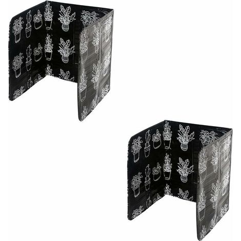 Küchen-Faltbarer Plattenschutz, Aluminium, faltbarer Spritzschutz, Anti-Spritz-Platte, faltbare Kochplatte für Küche, Kochplatte, Anti-Spritz-Displayschutz, 2 Stück, Schwarz (1/5)